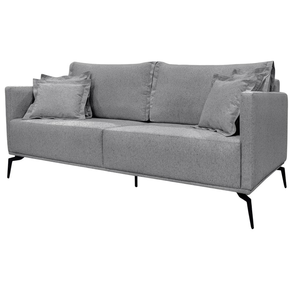 Sofa Liv 3 Lugares 200cm Pes Aço Linho 233 Cinza Ezz