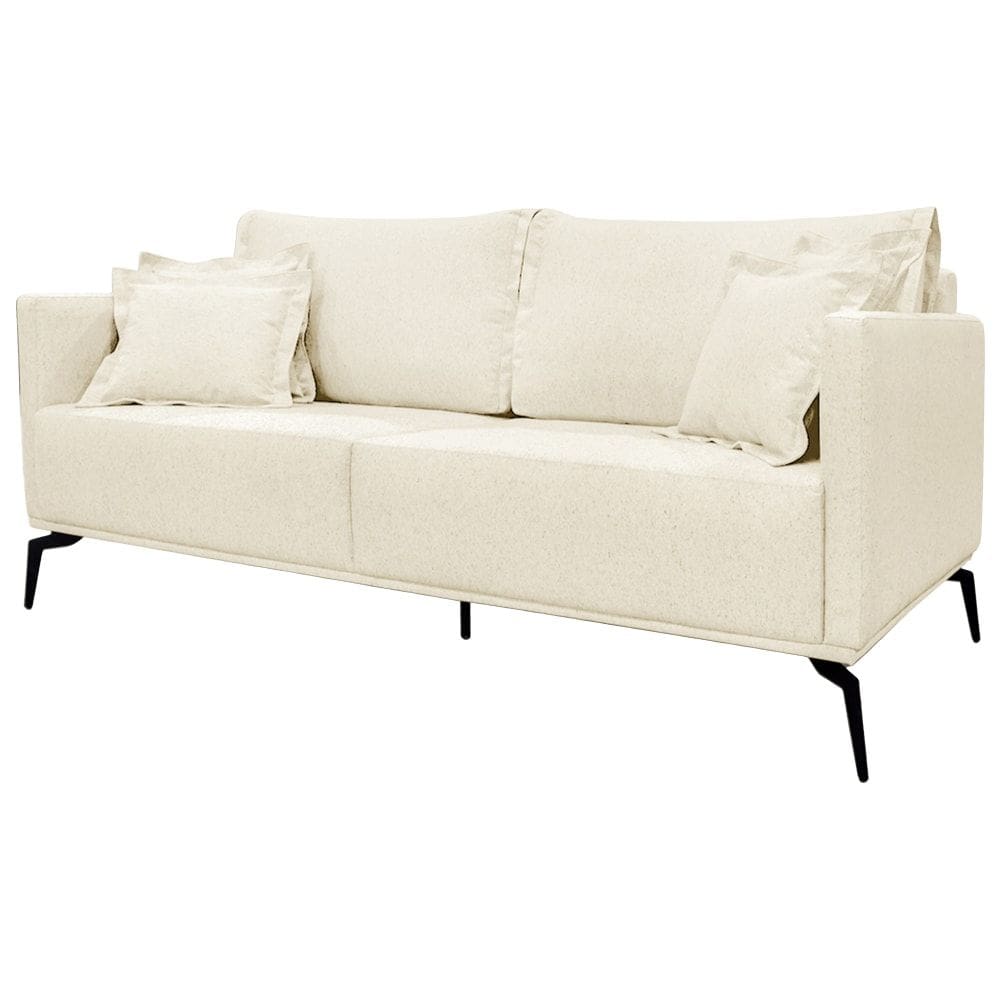 Sofa Liv 3 Lugares 200cm Pes Aço Linho 233 Perola Ezz