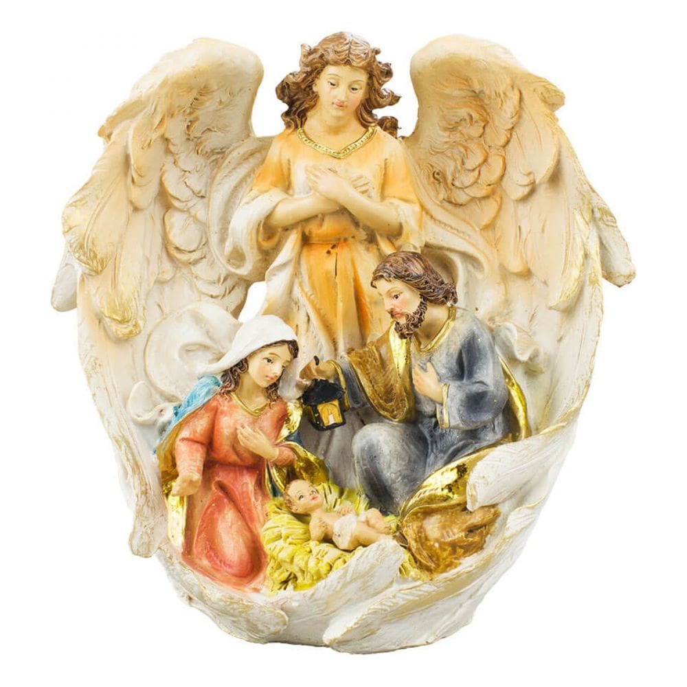 Enfeite Presépio Resina Natal Natalino Anjo Da Guarda 20cm