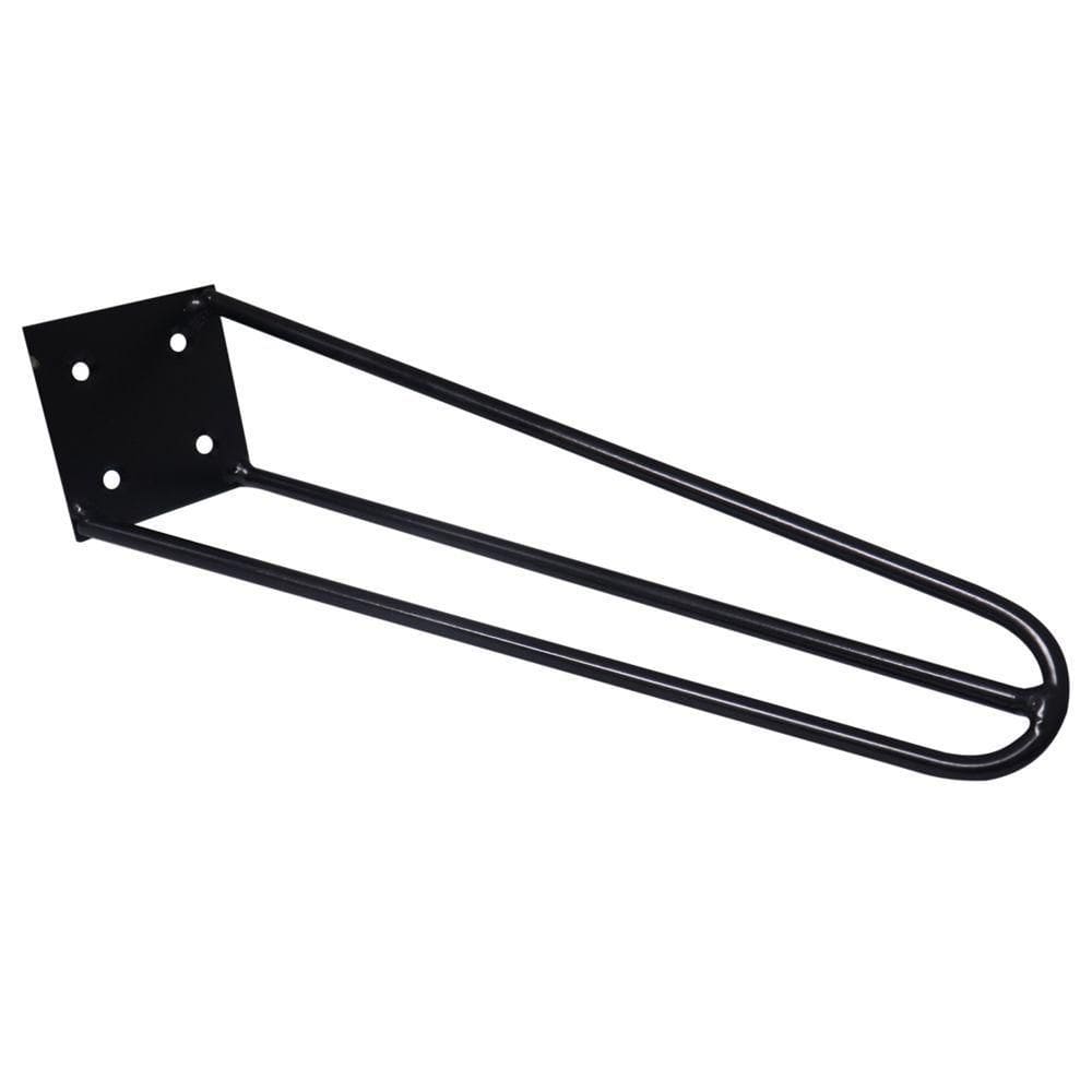 Kit 6 Pés De Metal 30 Cm Mesa De Canto Rack E Puffs Preto