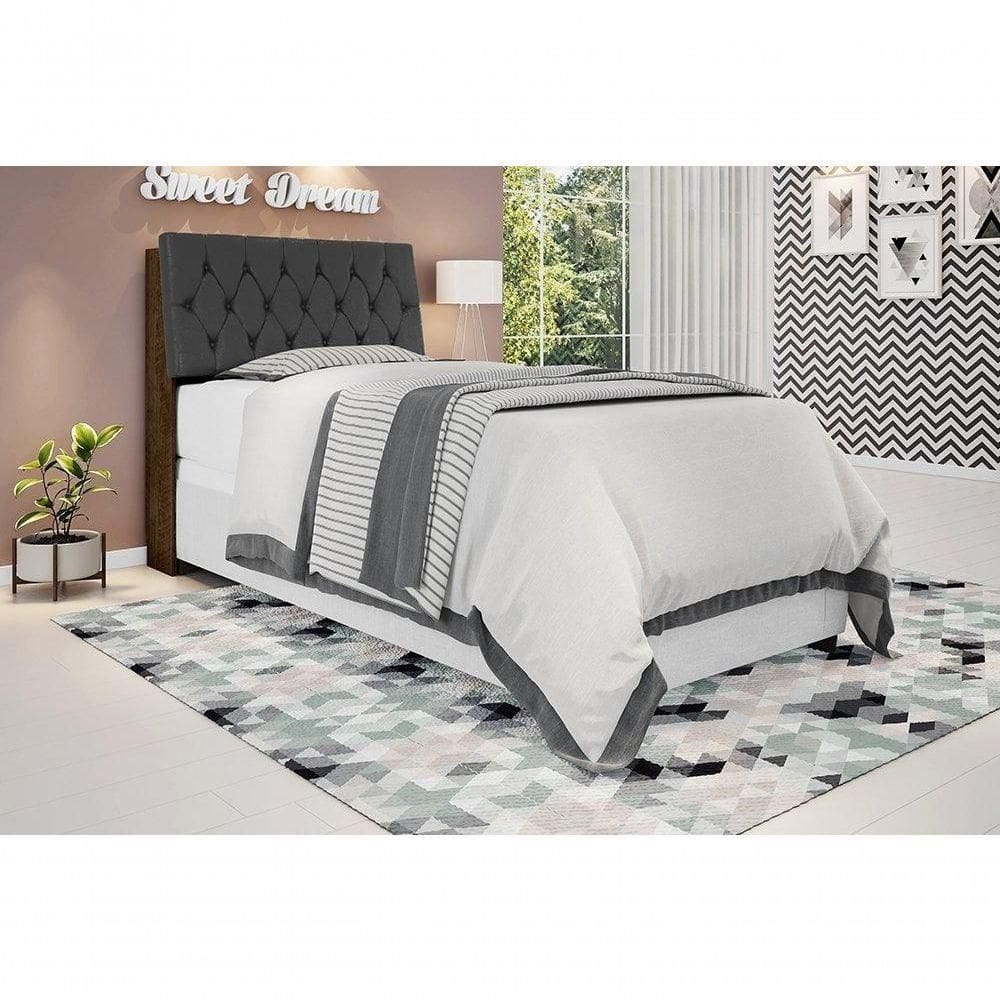 Cabeceira Box Solteiro 0,88 Isis Malbec Com Capitonê Cor 013 - Framar Móveis