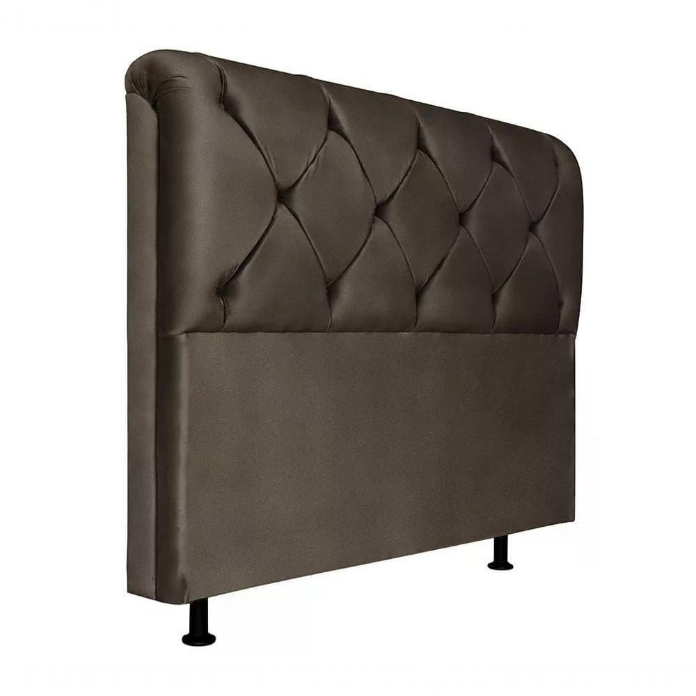 Cabeceira Solteiro 90cm Suede Marrom Id Suede Marrom