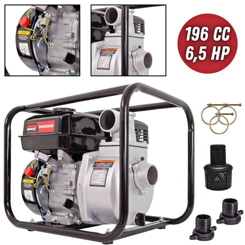 Motobomba à Gasolina 196cc 4t 6hp P/ Escoamento De Cisternas