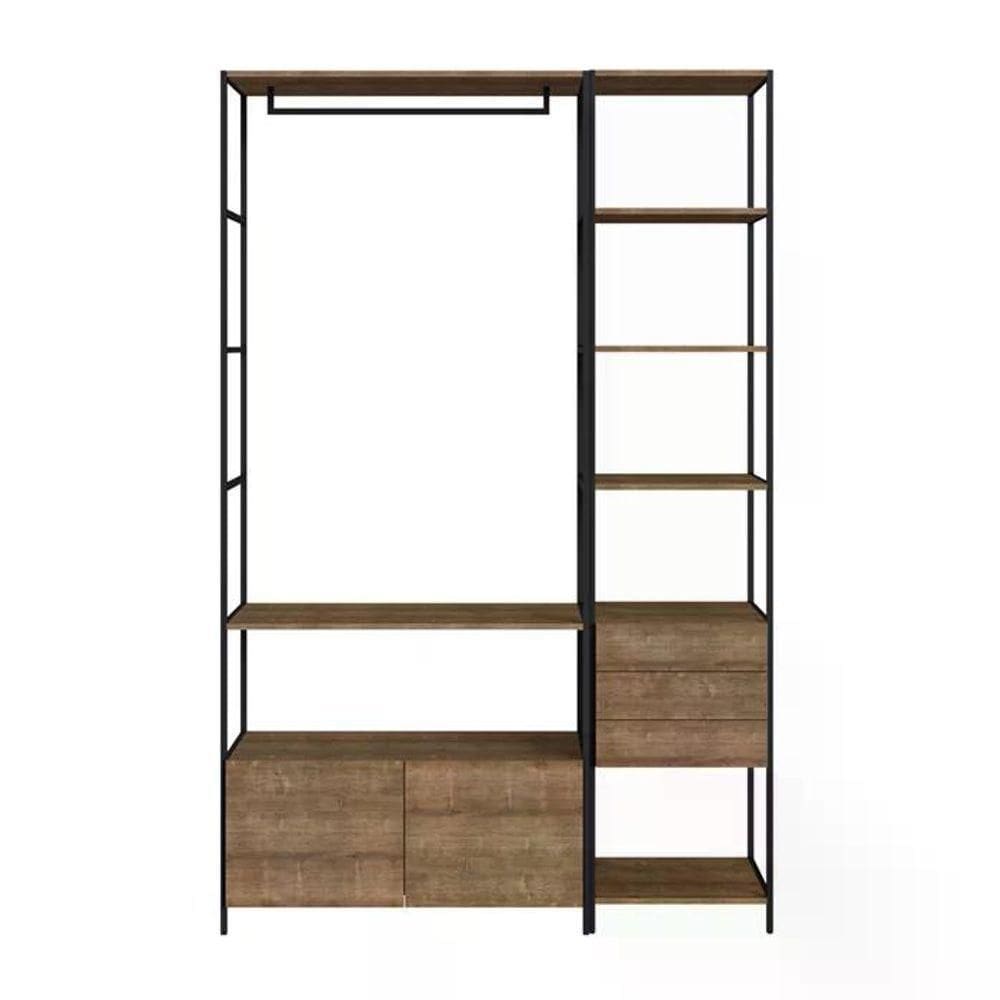 Conjunto Estantes Para Closet Steel Quadra 27801 Preto Fosco