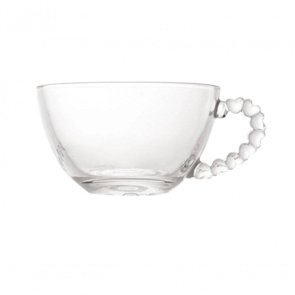 Jogo De Xícaras De Café 6 Peças Cristal Coração 80 Ml - Lyor