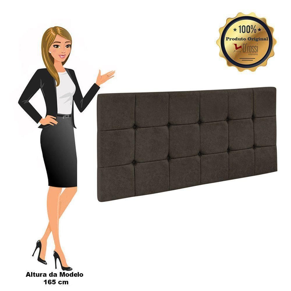 Cabeceira Painel Sleep Box Casal 1,60m Veludo Marrom