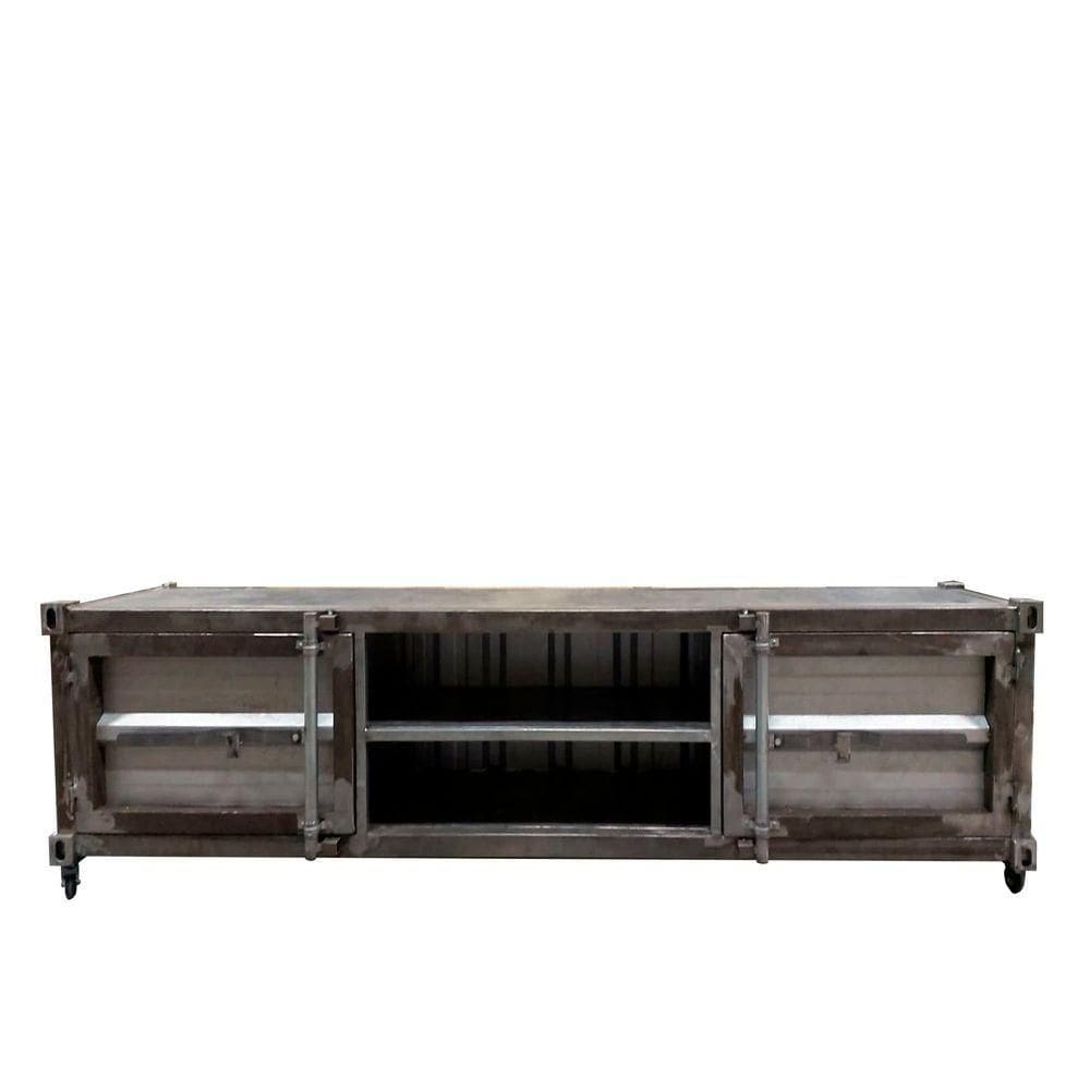 Rack para Tv Newark Estilo Industrial Em Ferro Cinza 160cm