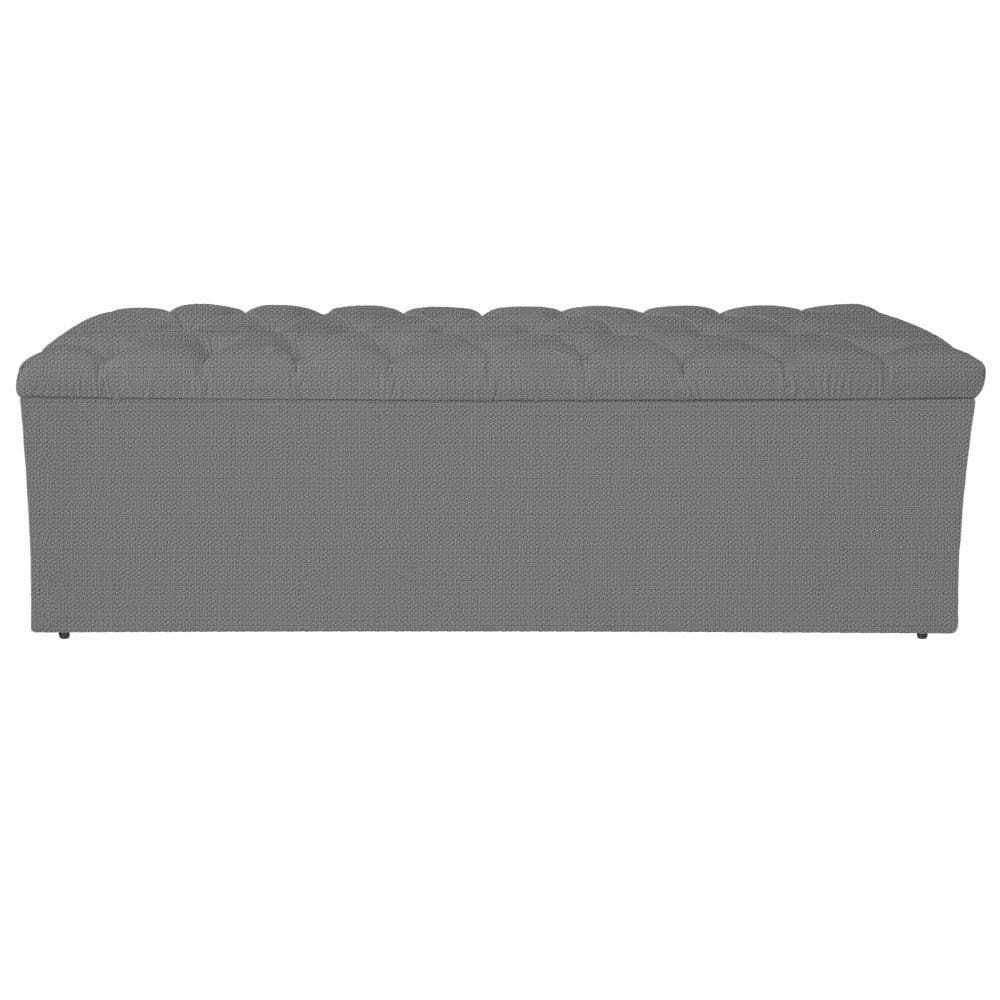 Calçadeira Liverpool 160cm Queen Size Linho Chumbo