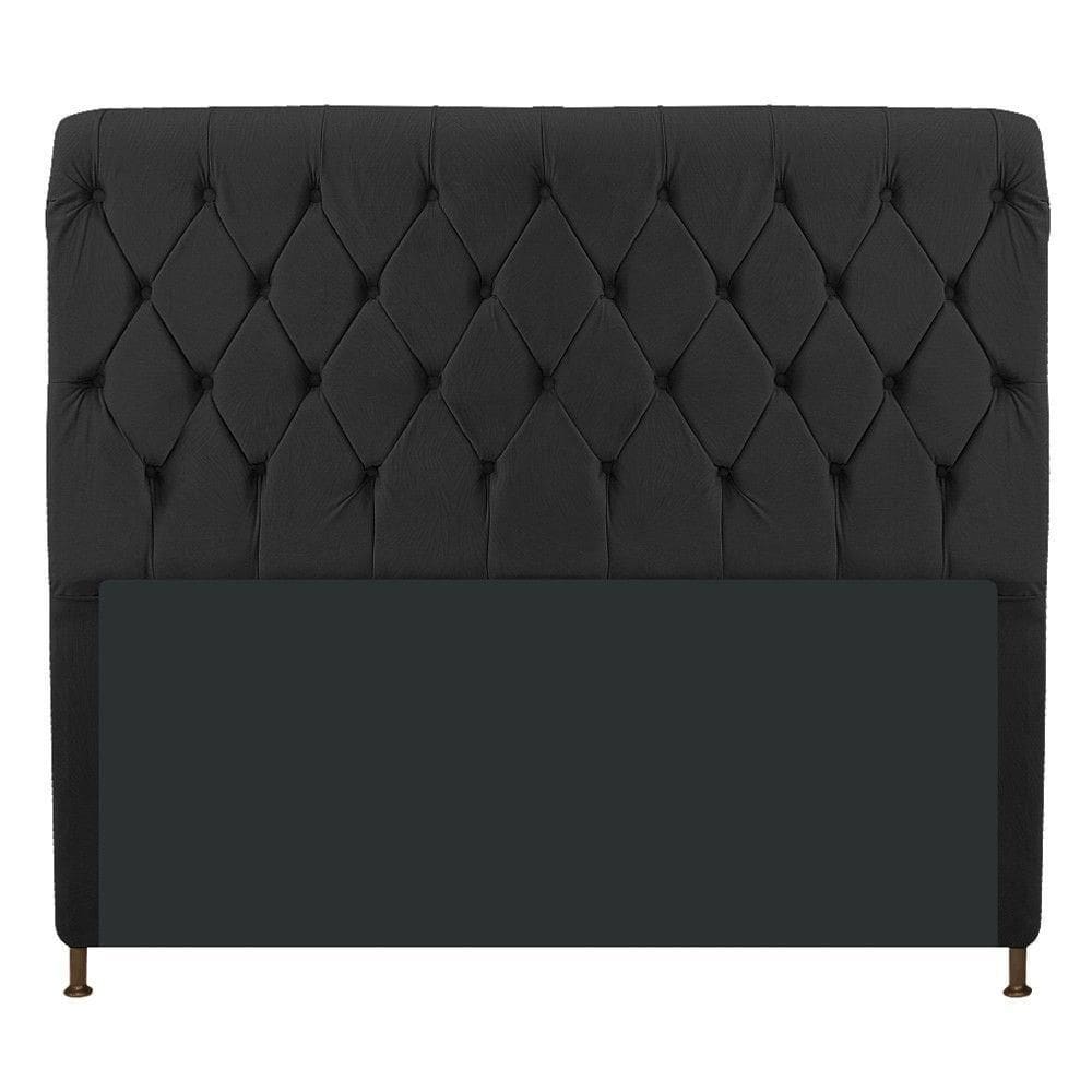 Cabeceira Estofada Cristal 195cm King Size Preto