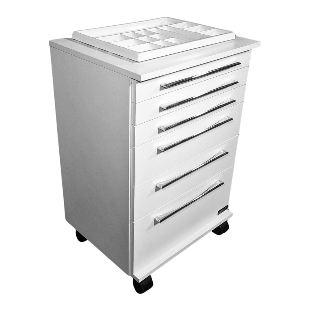 Mesa Carrinho Auxiliar Mdf Gavetas E Rodízios