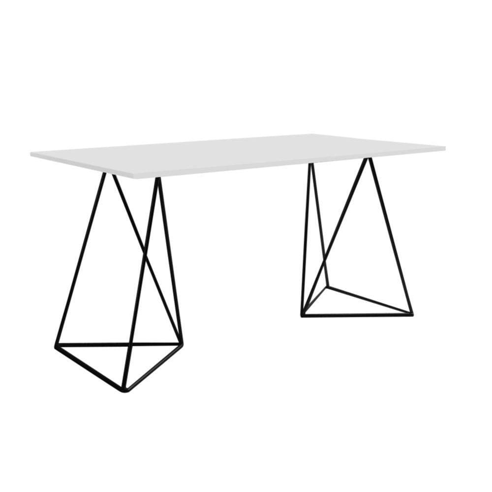 Escrivinha Mesa Bela Vista Preto E Tampo Branco - Cor: Branco