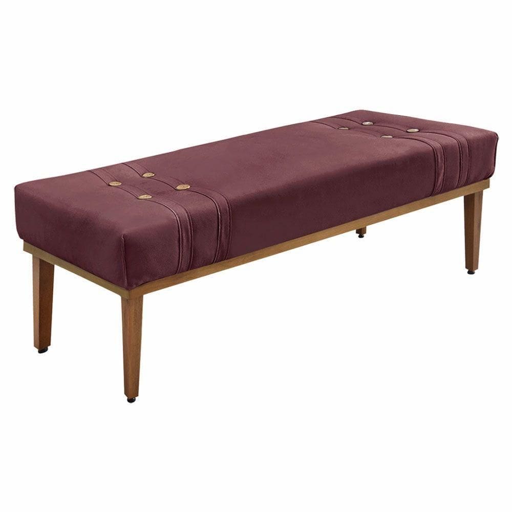 Calçadeira Recamier Queen 1,60m Gênova Veludo Vinho