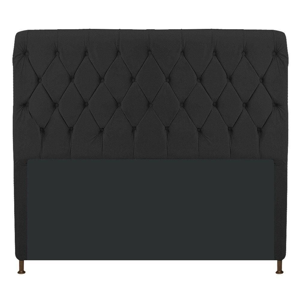 Cabeceira Estofada Cristal 195cm King Size Preto