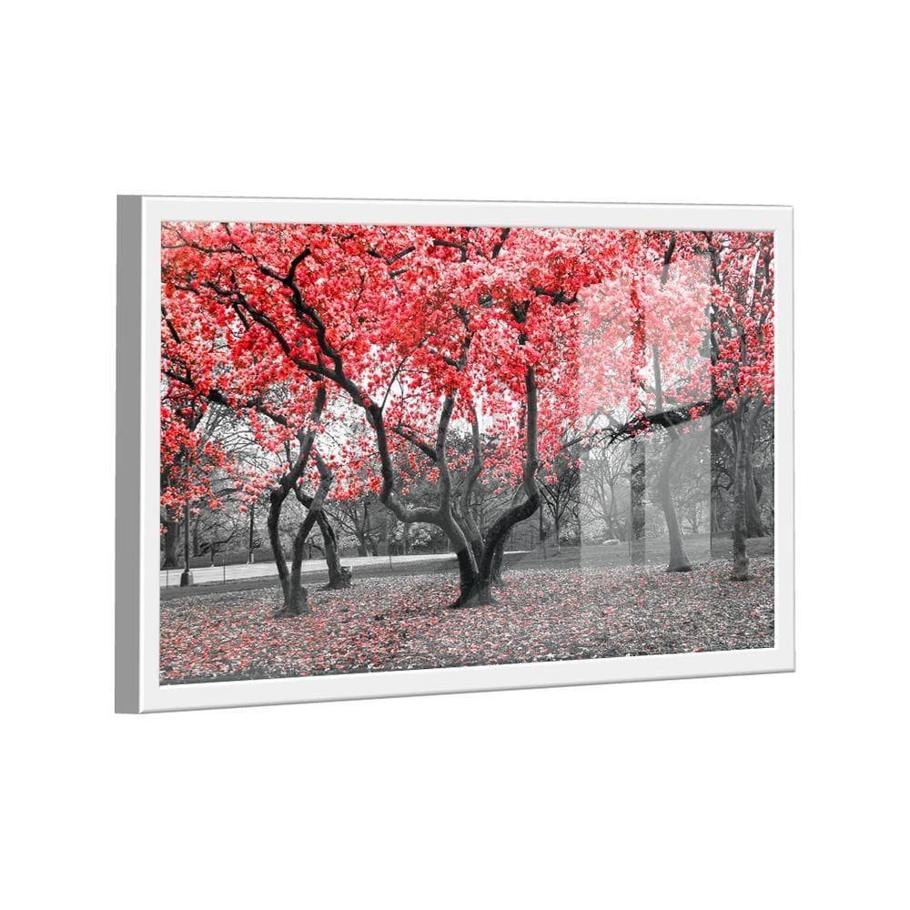 Quadro árvores Branco E Vermelho