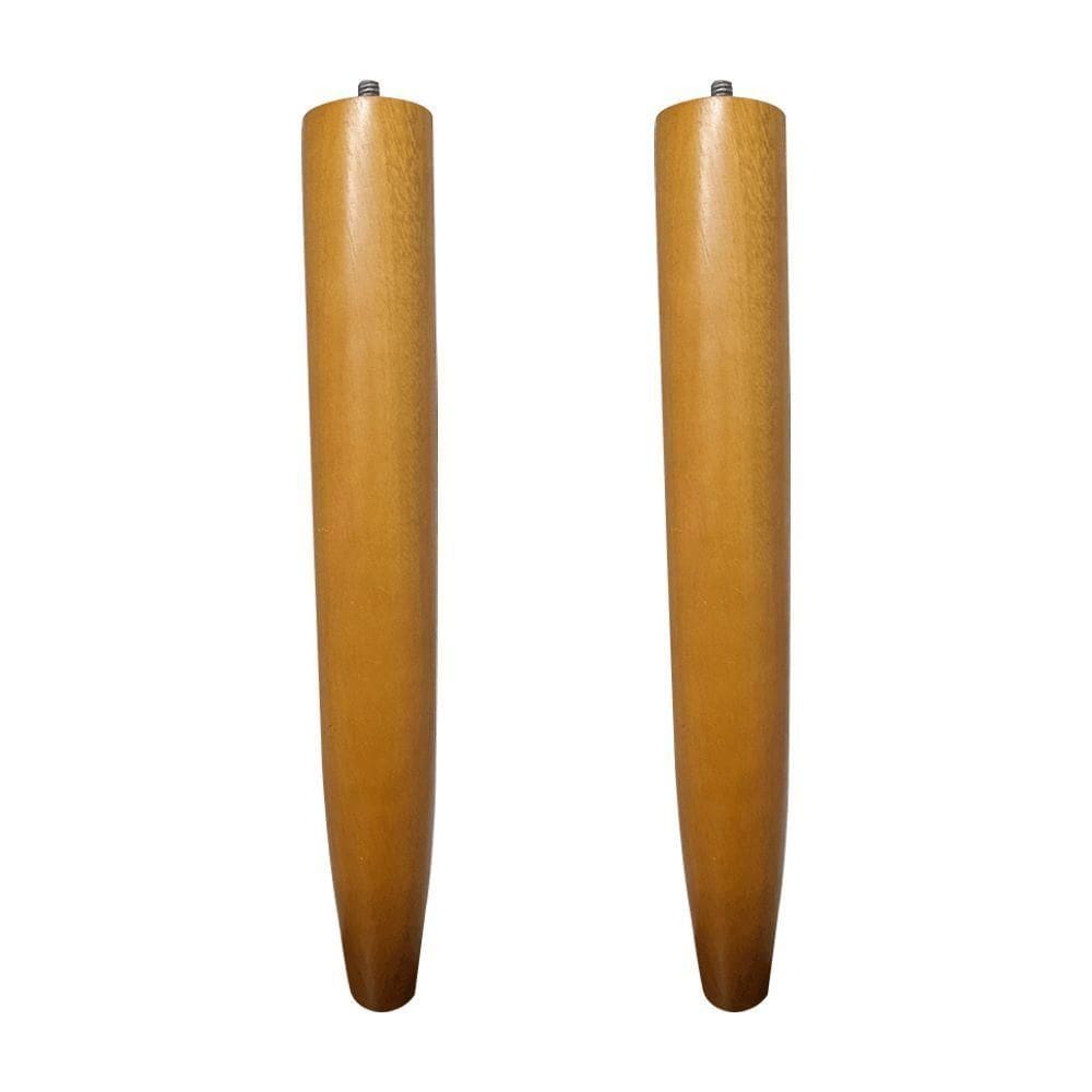 Kit 2 Pés Palito Madeira 30Cm Para Poltrona Mesa Lateral Puff Mel G75 - Gran Belo