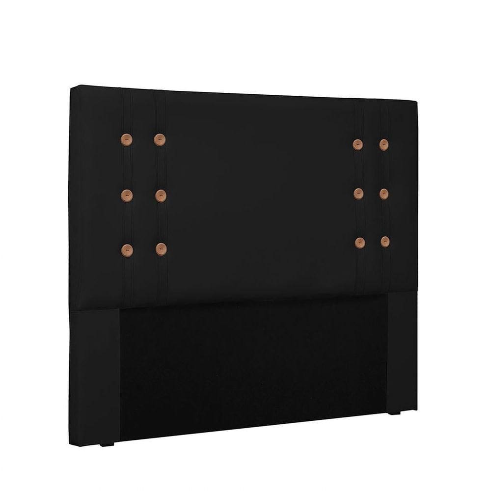 Cabeceira Gênova para Cama Box King 195cm Corino Preto