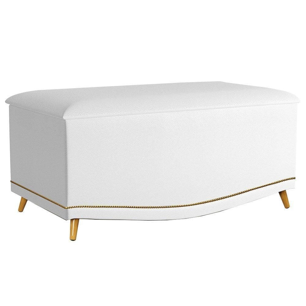 Calçadeira Baú Solteiro 90Cm Corano Branco