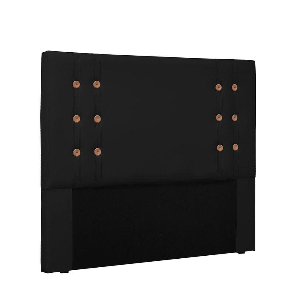 Cabeceira Gênova para Cama Box King 195cm Corino Preto