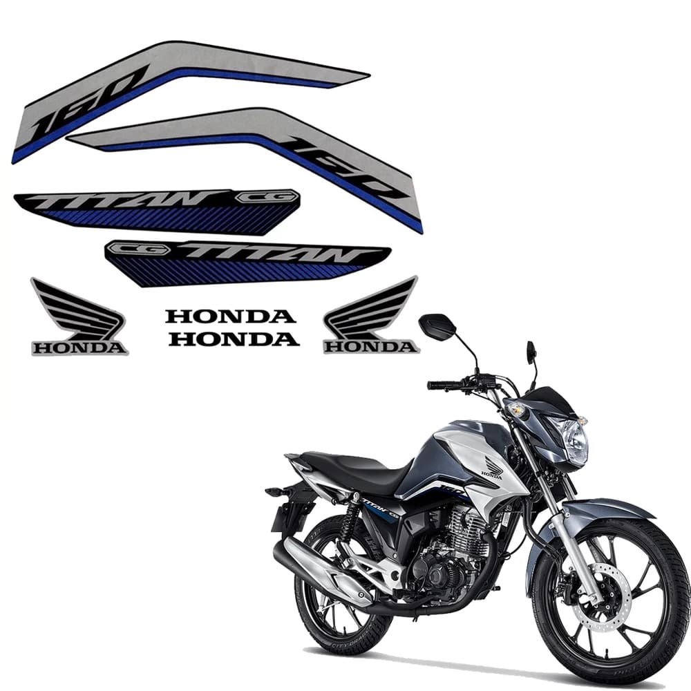 Jogo De Adesivos Faixa Honda CG Titan 160 2022/2023 Cinza