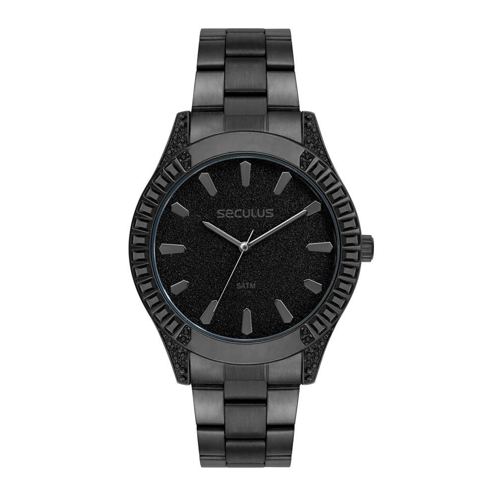 Relógio Seculus Feminino Ref: 77305lpsvps3 Fashion Black