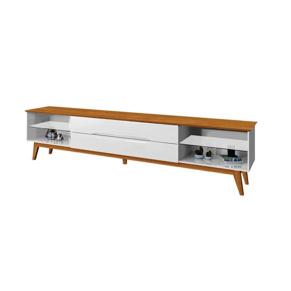 Rack Para Tv 2.8 Gavetas Levante Branco Nature