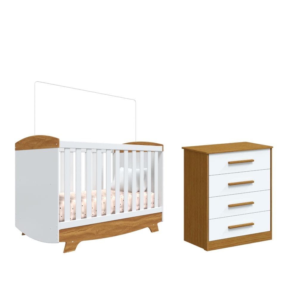 Berço Cris Americano e Cômoda Gaveteiro Moveis Peroba MDF