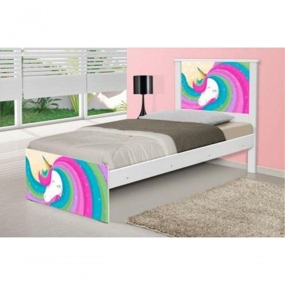 Cama Juvenil Barcelona Unicórnio Arco íris