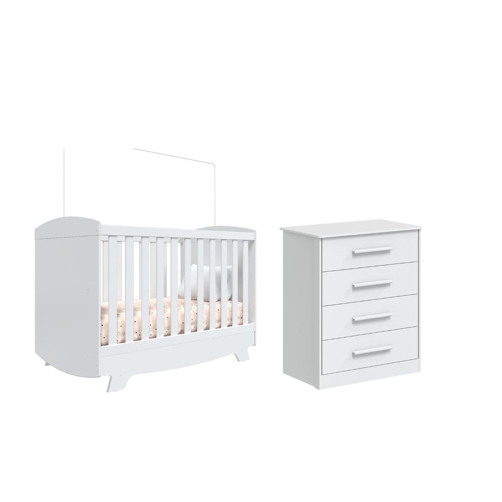 Berço Cris Americano e Cômoda Gaveteiro Moveis Peroba MDF