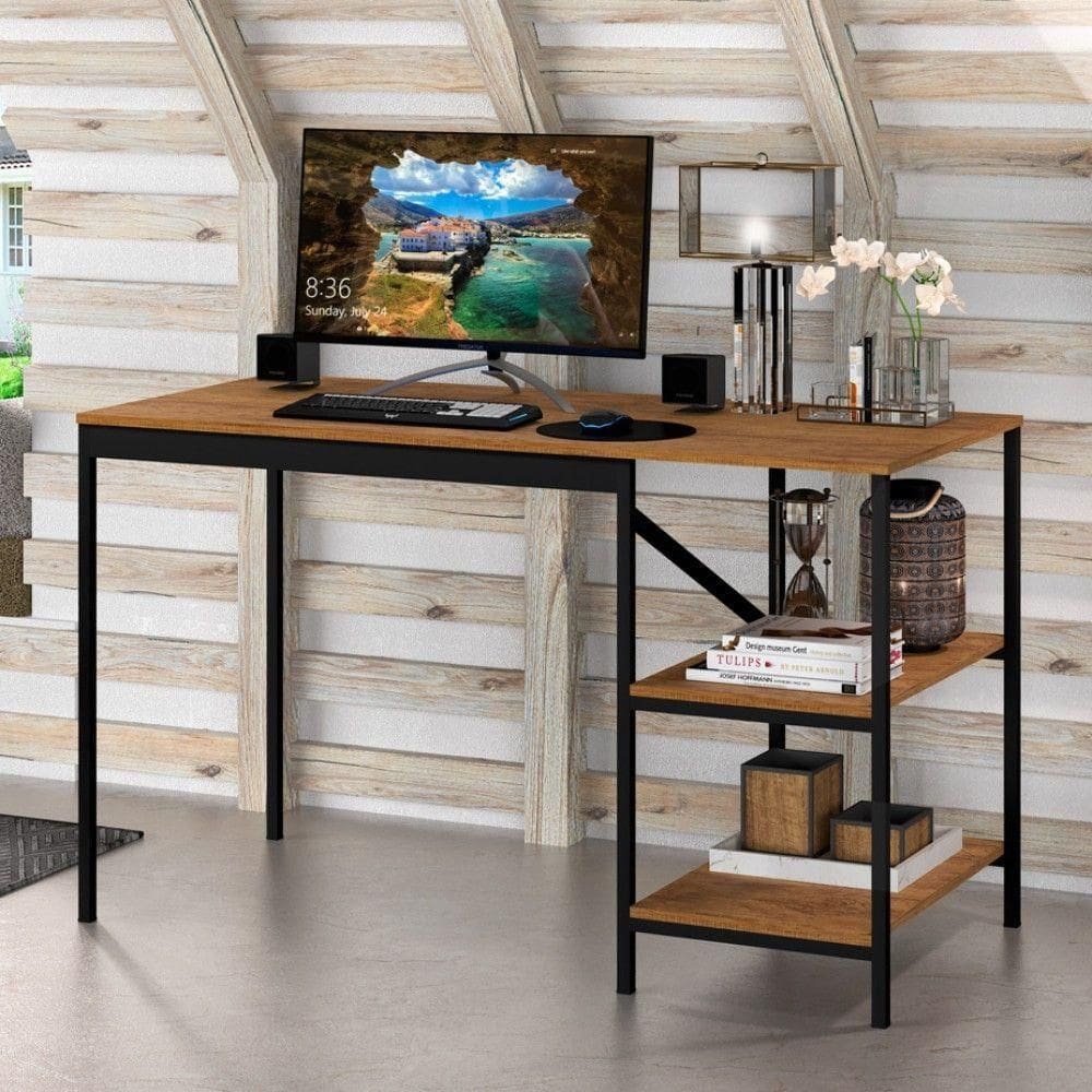 Home Office Vintage Para Escritório Preto E Canela