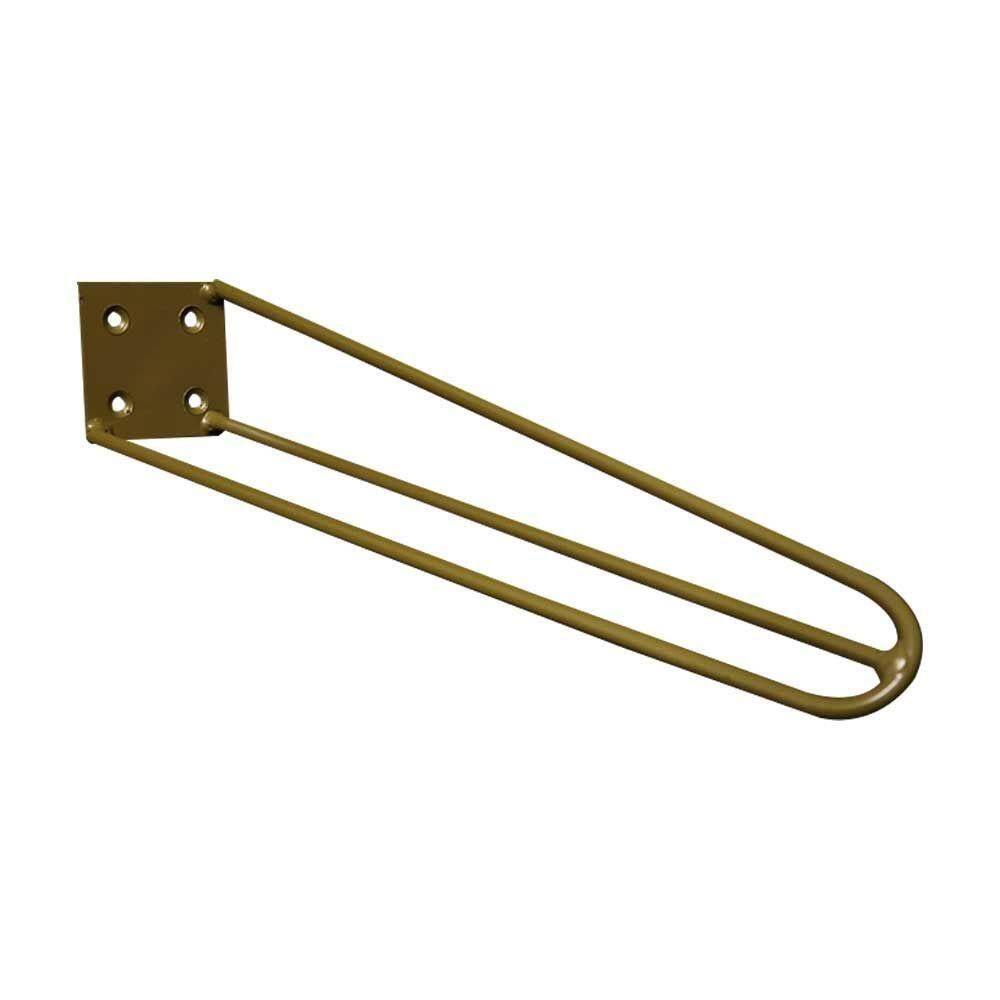 Kit 2 Pés De Metal 30 Cm Mesa De Canto Rack E Puffs Dourado