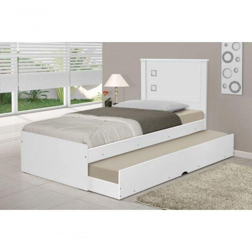 Bicama Com Bibox Solteiro Barcelona Branca