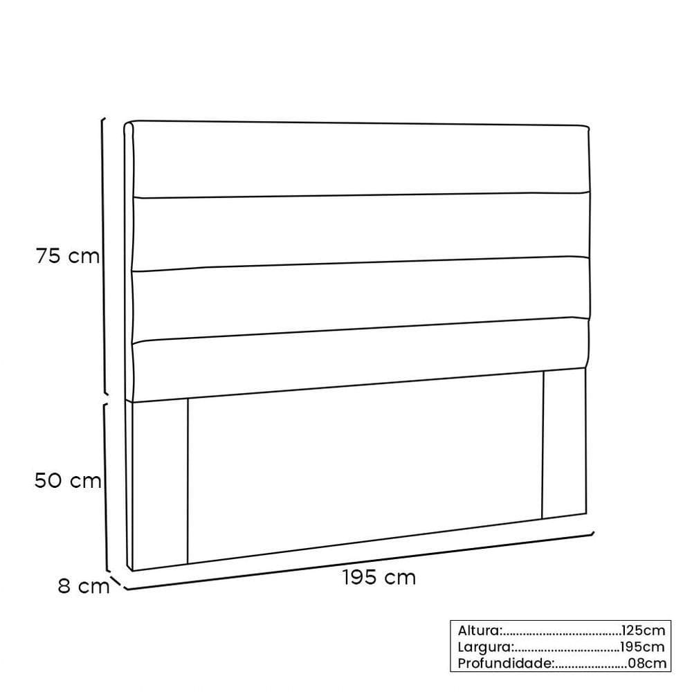 Cabeceira King 195 Cm Greta Suede azul Marinho