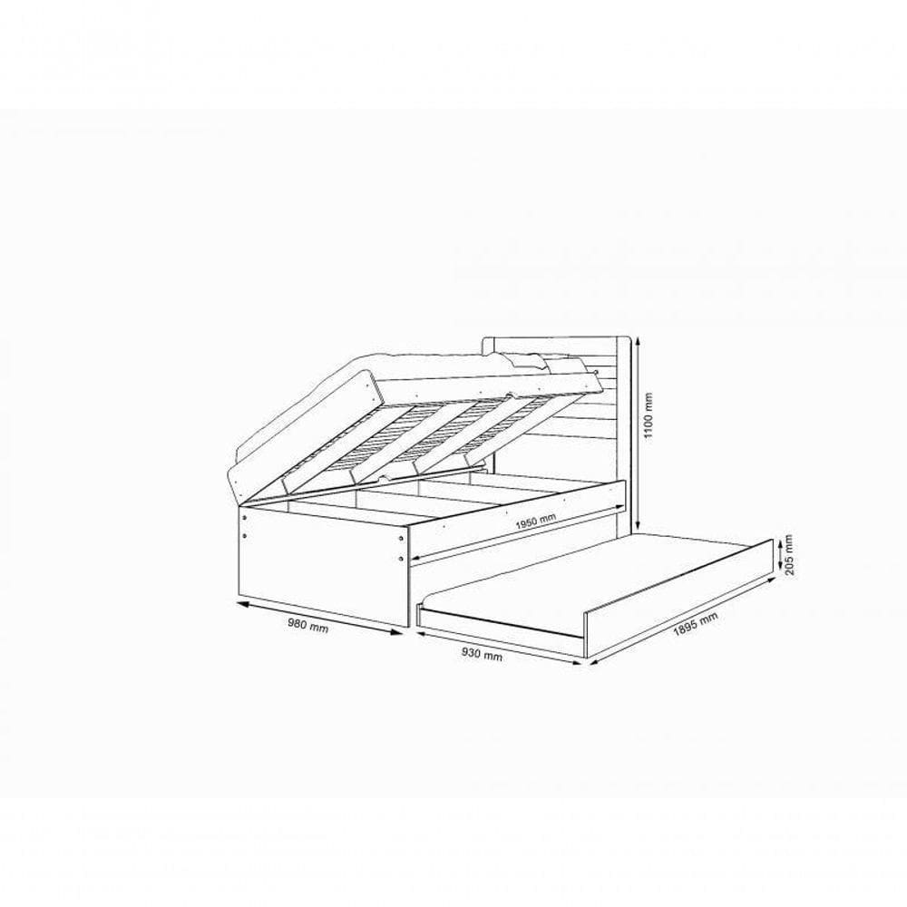 Cama Solteiro Com Cama Auxiliar Branco