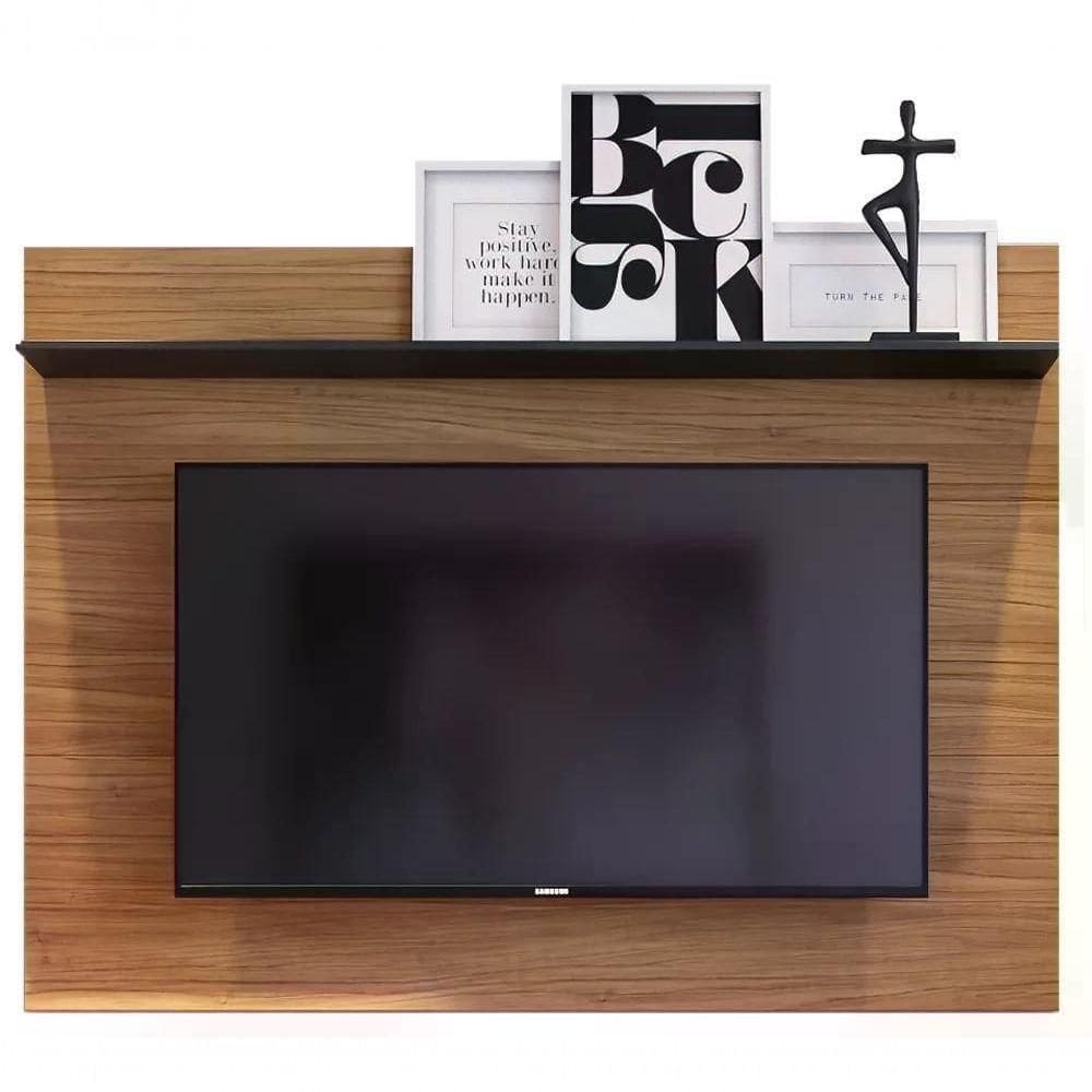 Painel Para Tv 55\" Maia Noce Milano Preto Clb Noce Milano Pr