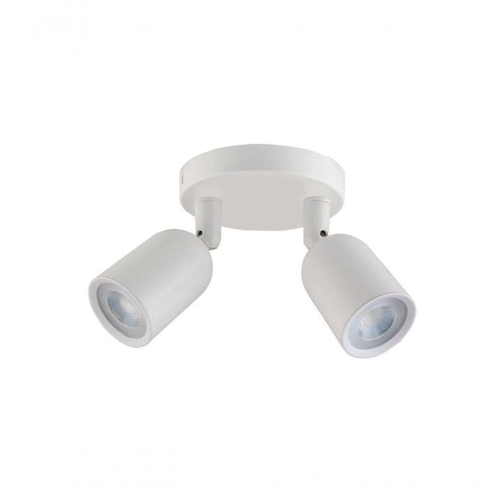 Spot De Led Direct Duplo Mr16 Circular 8w Branco Taschibra 3000k Luz Quente