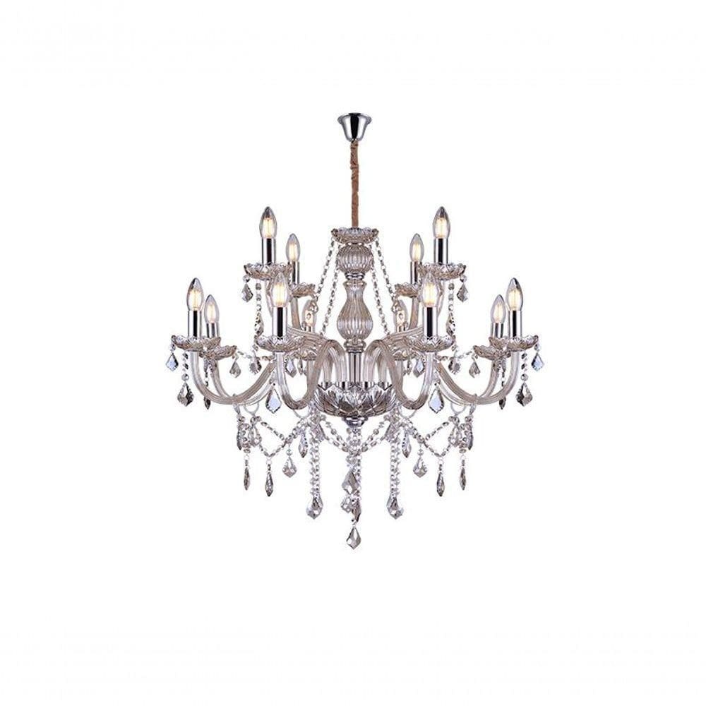 Lustre Glam Maria Tereza Champanhe 12 Braços E14 Taschibra