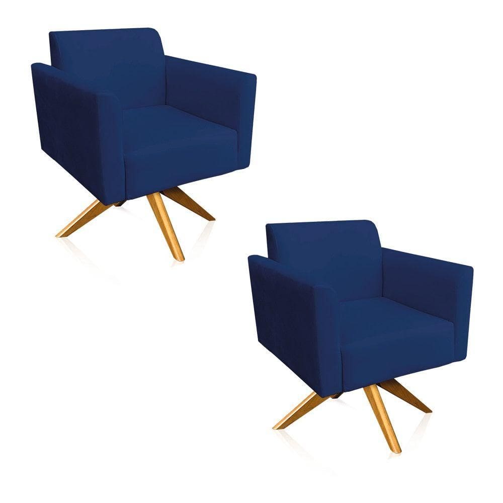 Kit 02 Poltronas Marisa Azul Marinho