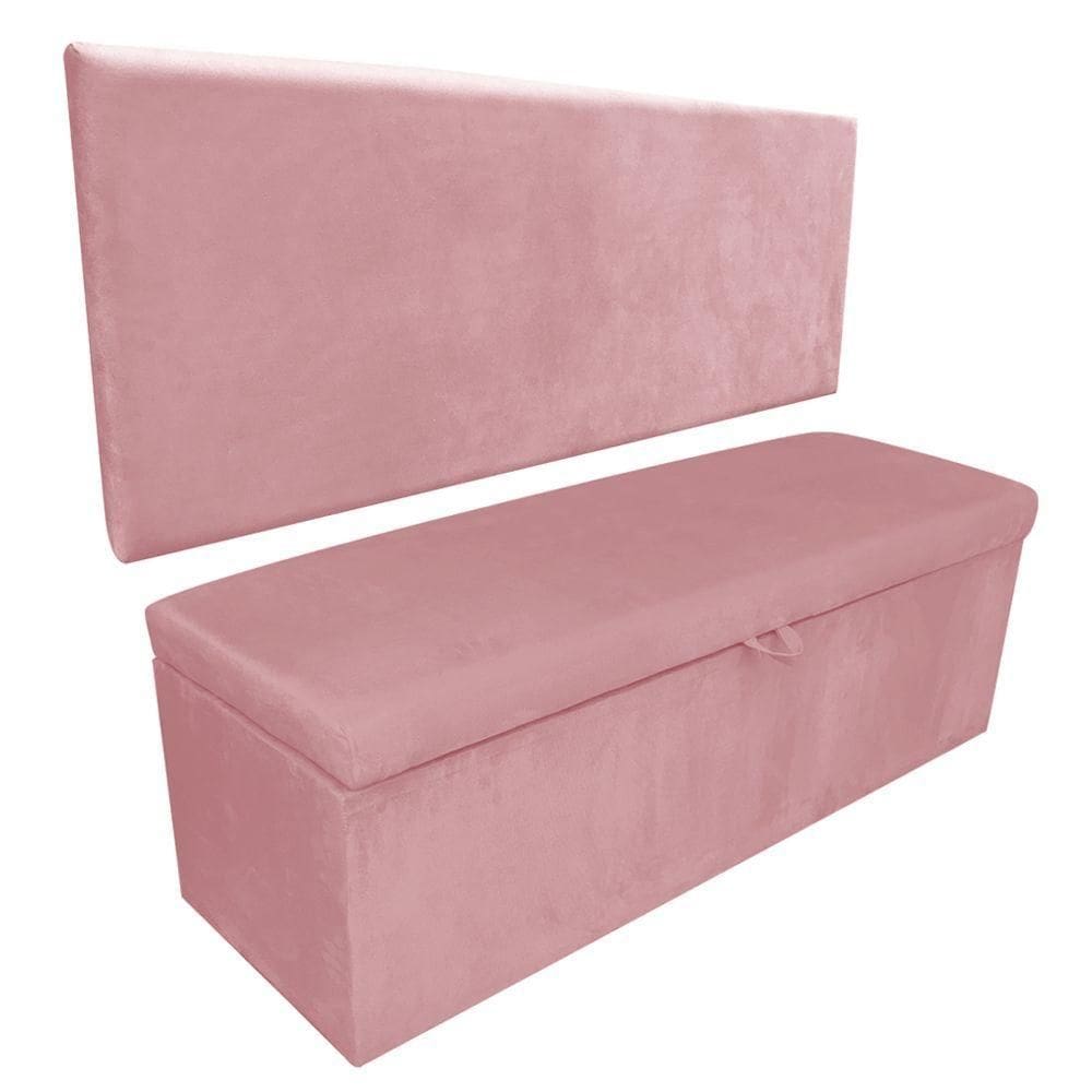 Kit Calçadeira e Painel Clean 160 Cm Suede Rose D´rossi