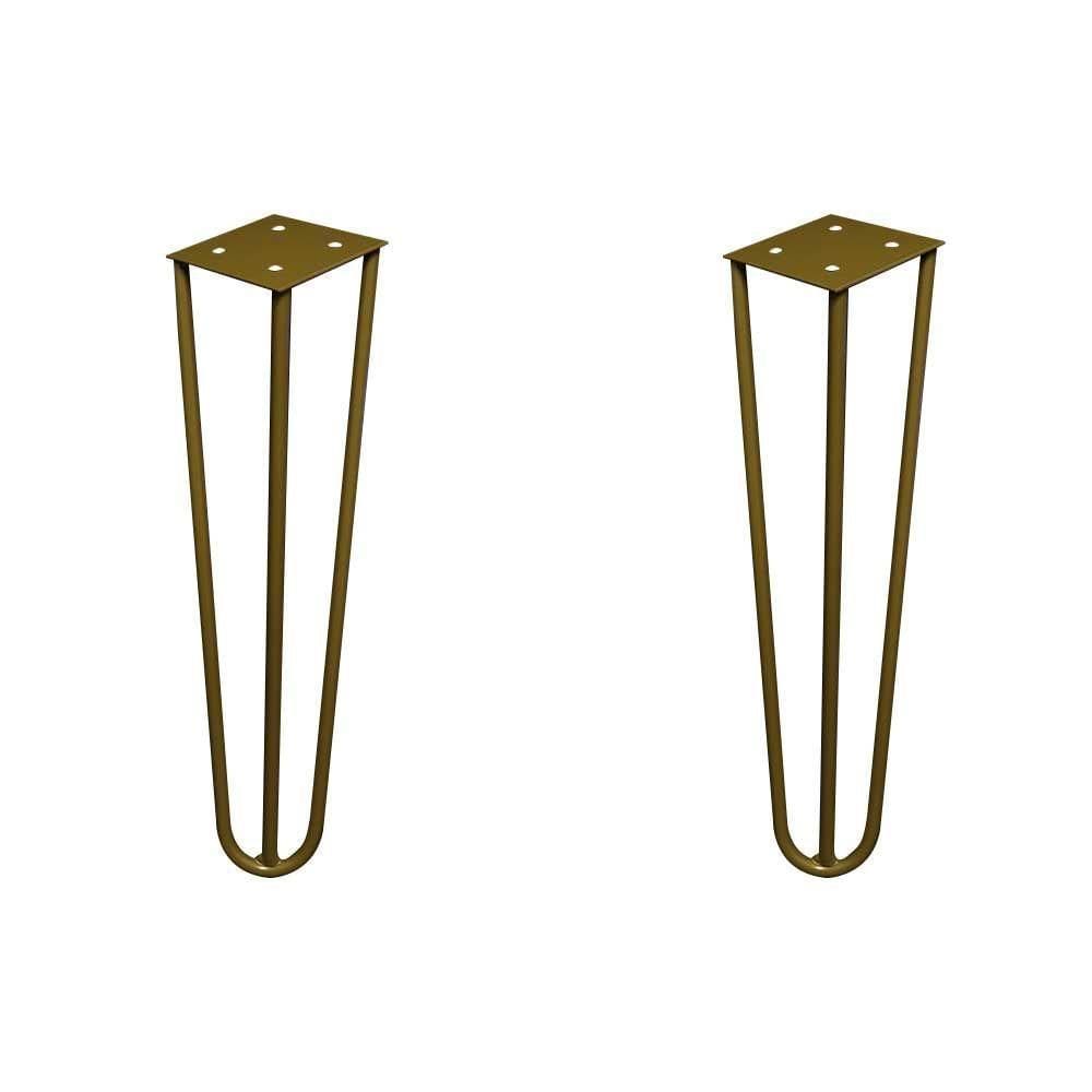 Kit 2 Pés De Metal 25 Cm Rack E Puffs Dourado