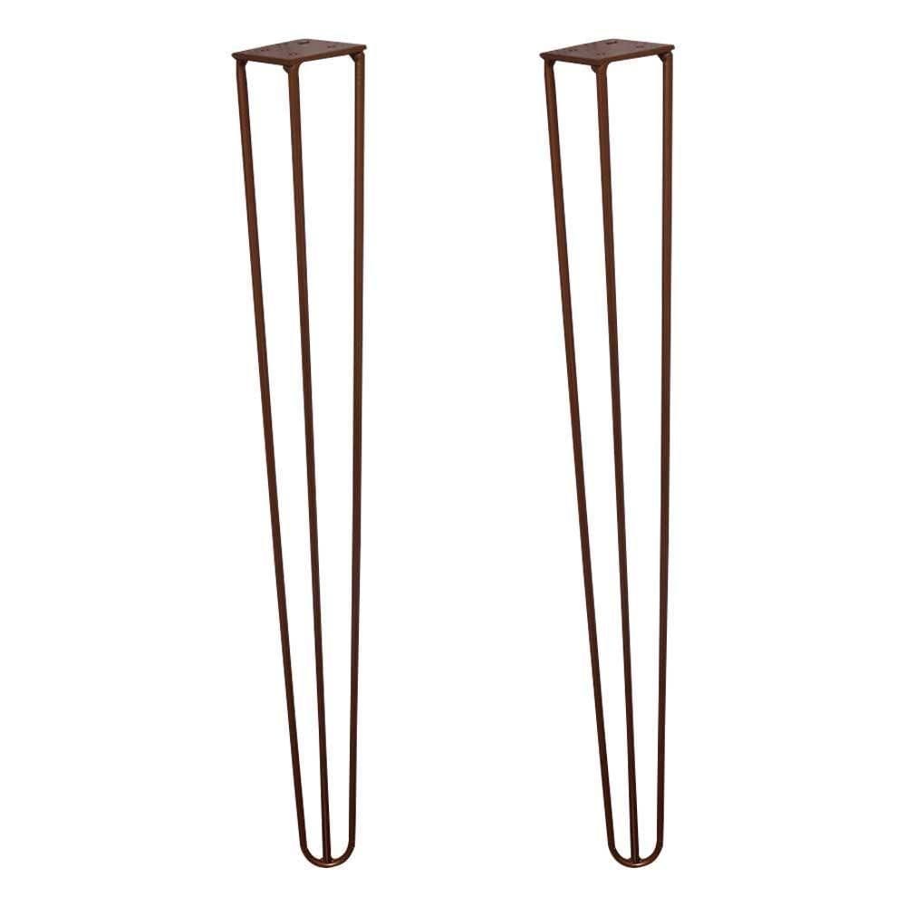 Kit 2 Pés De Metal 60 Cm Mesa De Canto Aparador Bronze