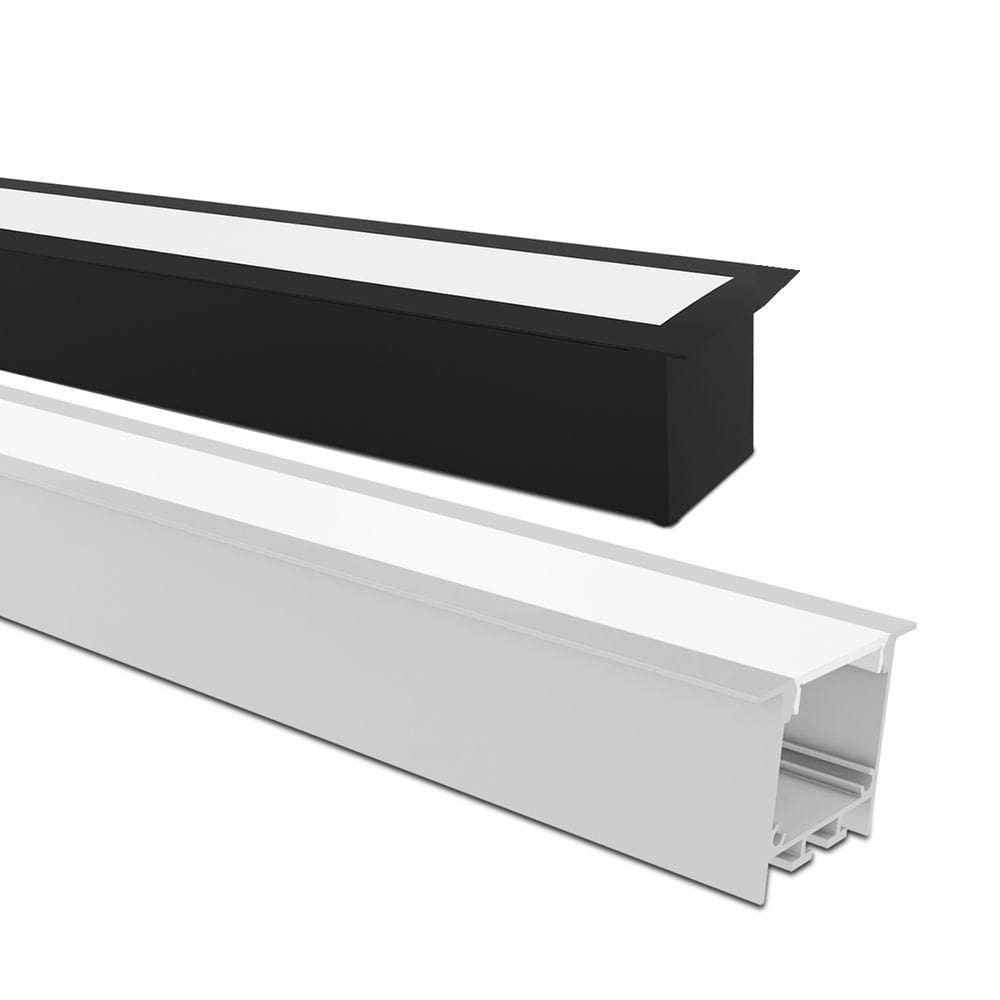 Perfil De Embutir Taschibra Para Fita De Led Spire 50 Branco Com 2 Metros