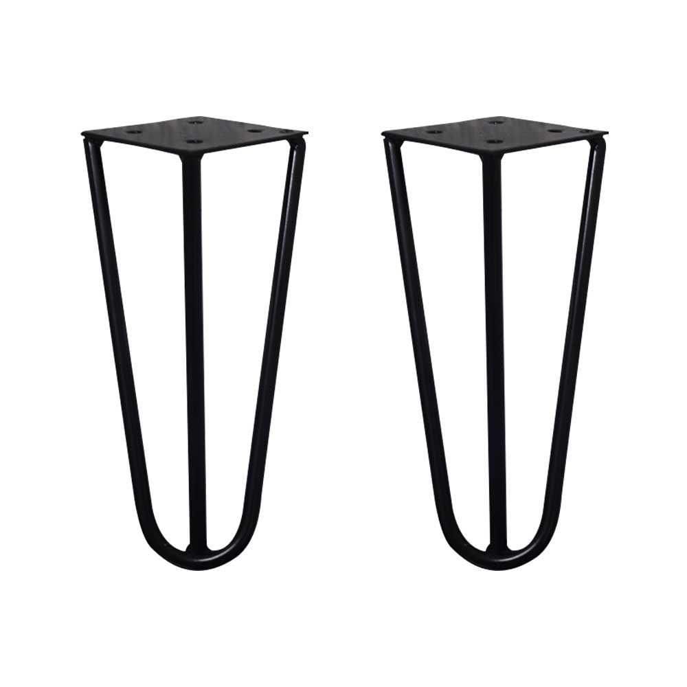 Kit 2 Pés De Metal 15 Cm Legs Mesas De Centro Puffs Preto