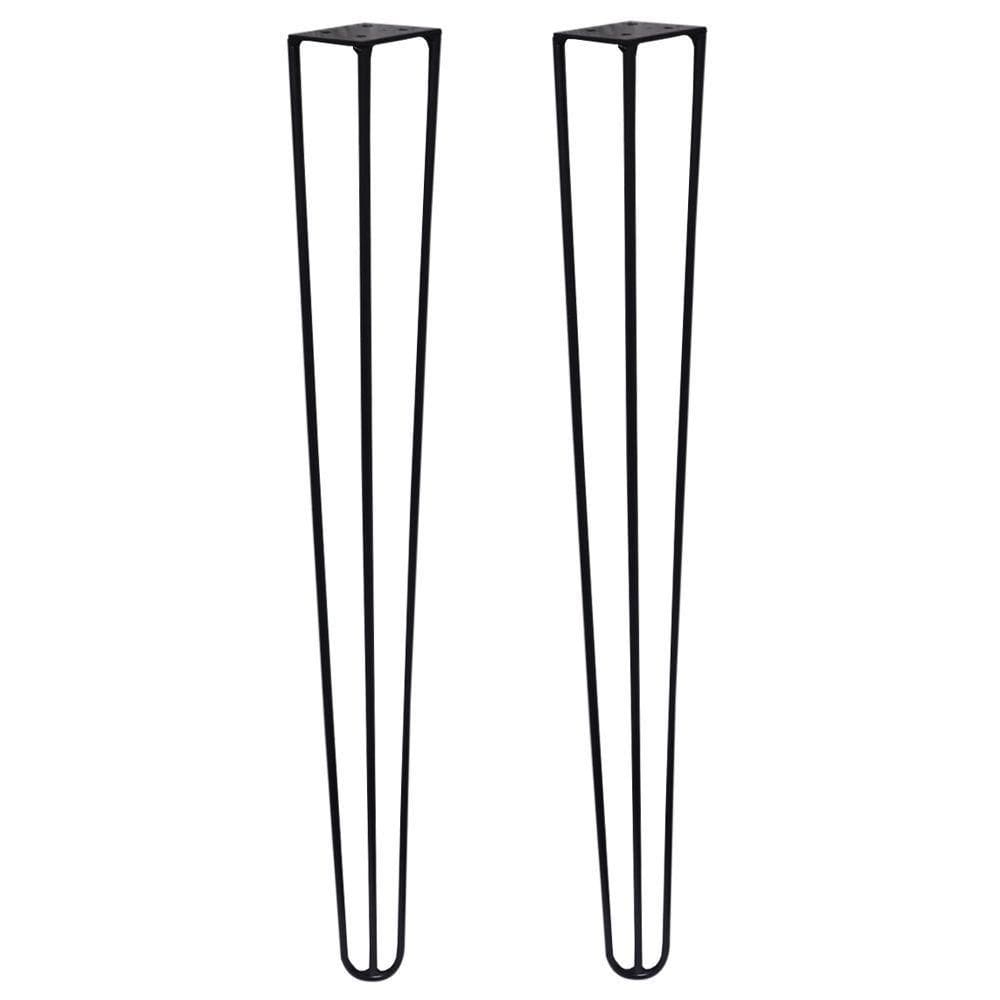 Kit 2 Pés De Metal 60 Cm Harpin Legs Mesa De Canto Preto