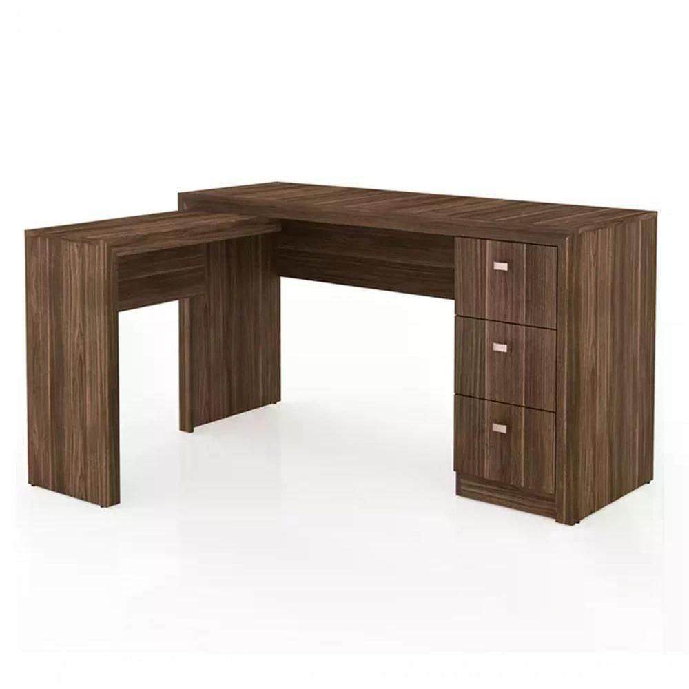 Escrivaninha De Canto Reversível Me4101 Nogal Nogal