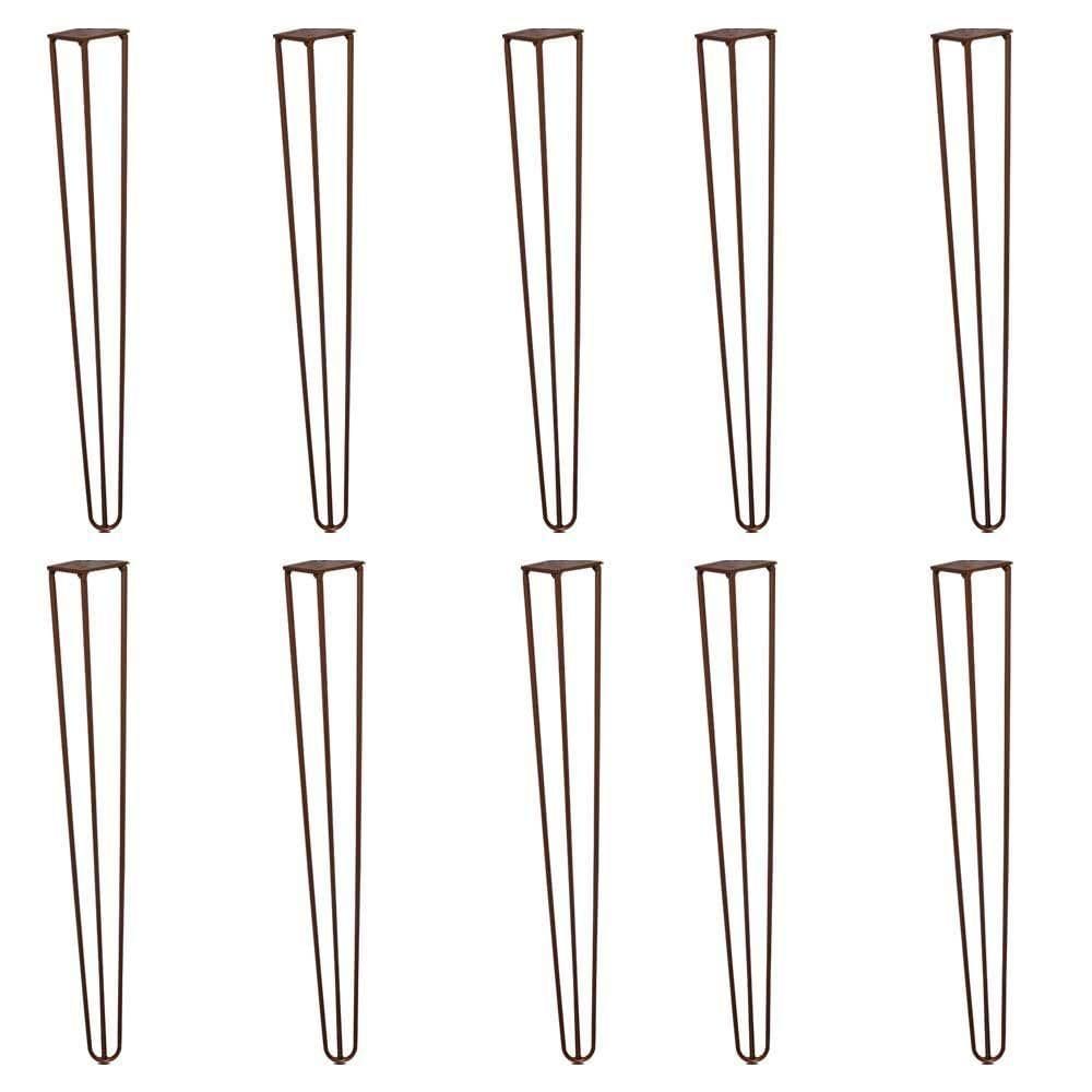 Kit 10 Pés De Metal 60 Cm Mesa De Canto Aparador Bronze