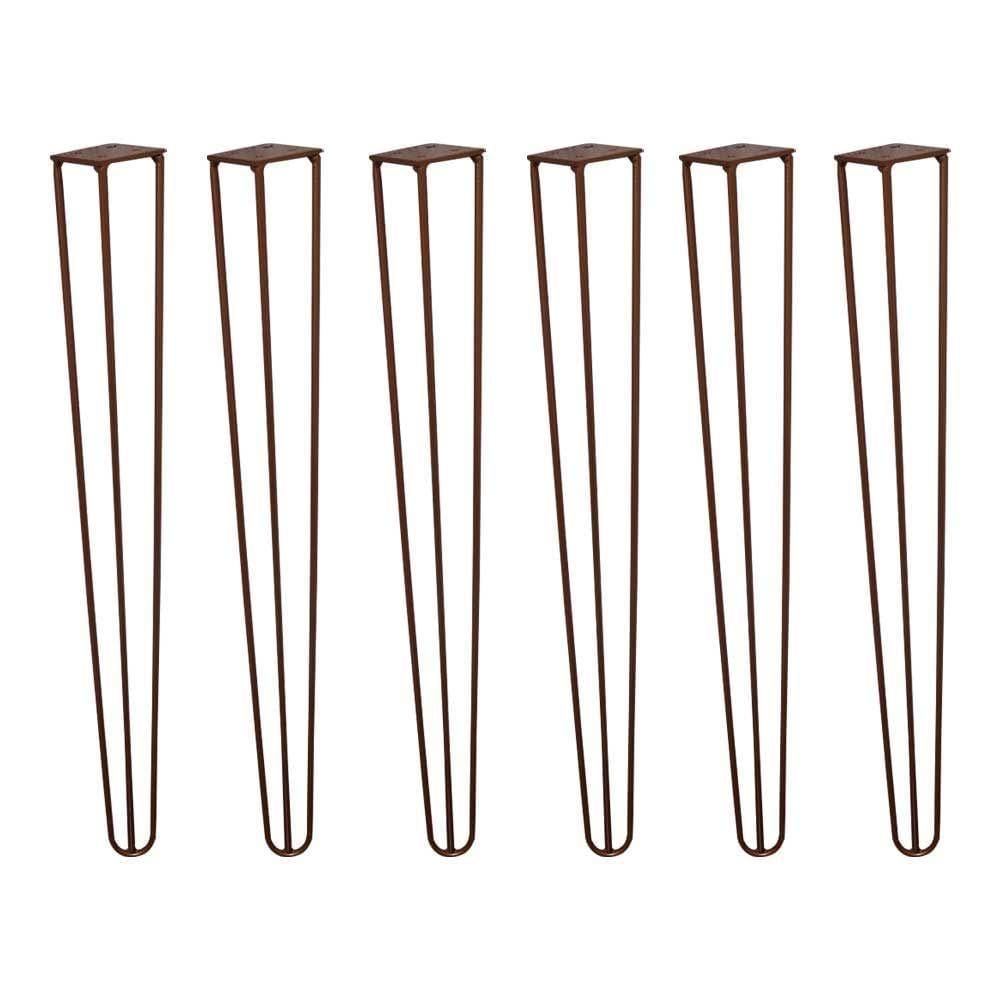 Kit 6 Pés De Metal 60 Cm Mesa De Canto Aparador Bronze