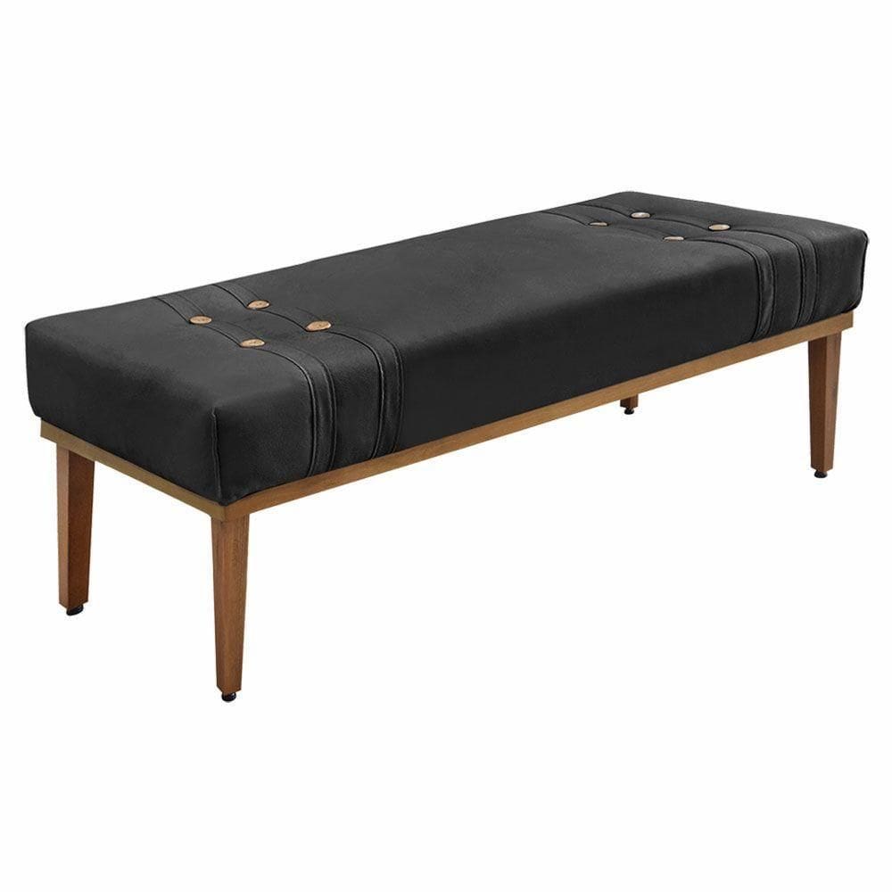 Calçadeira Recamier King 1,95m Gênova Veludo Preto