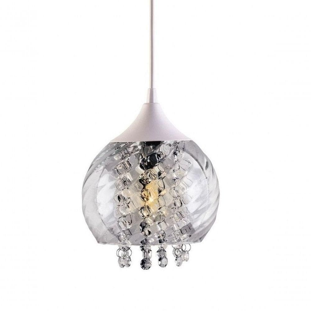 Lustre Pendente Cristal Elisabeth Rigato Transparente E27 Bivolt Taschibra