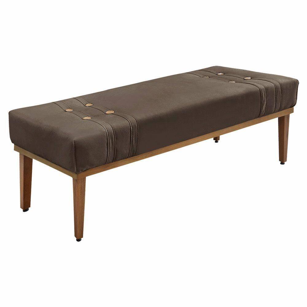 Calçadeira Recamier Queen 1,60m Gênova Veludo Marrom