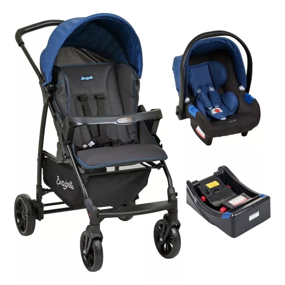 Carrinho Ecco Azul + Cadeira Touring X + Base - Burigotto